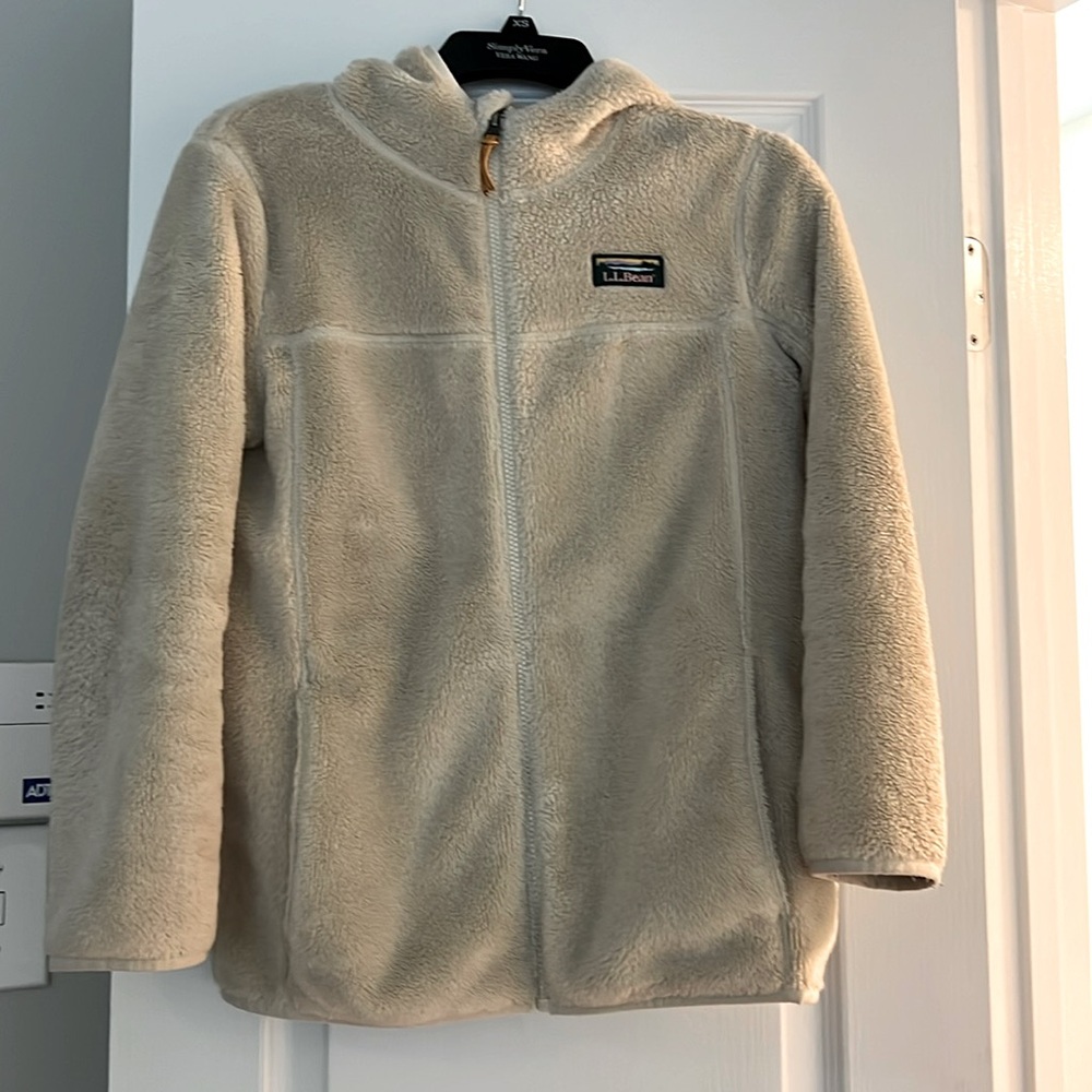 LLBean fleece hoodie girls large